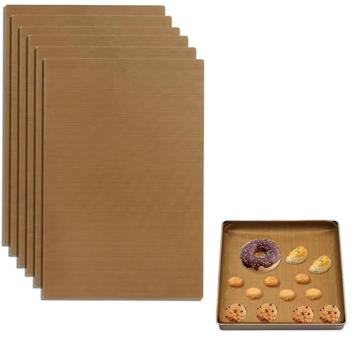 6Pcs Teflon Sheet, Baking Sheets For Oven Non Stick, Teflon Sheets For Heat Press,Temperature-Resistant Baking Paper, Non Stick Oil Paper Can Be Used For Baking Tray Liner For Bread, Biscuits(30x40cm)