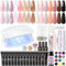 PEACECOLOR 54PCS Poly Extension Gel Complet, 15 Couleurs Poly Nail Builder Kit avec Lampe à Ongles Kit avec Base et Top Coat Ongles pour Nail Manucures