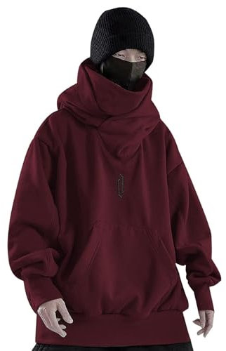 Herren-Fleecejacke für Herren, UK 2025, trendig, locker, lässig, modisch, Persönlichkeit, einfarbig, Florkragen, Hoodie, Arbeitskleidung, rot, 3XL