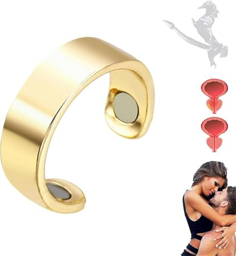 Czticle Copper Mag Prostata-Therapiering, Kupfer-Magnet-Prostata-Ring, Öffnung verstellbarer Ring, Coppermag Prostata-Therapie-Ring,Lymph-Magnettherapie,Prostapower magnetischer Kupferring (Gold)