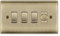 BG Antique Brass 4 Gang Switch 1x Trailing Edge LED Dimmer 3x 2 Way Custom Grid Switch