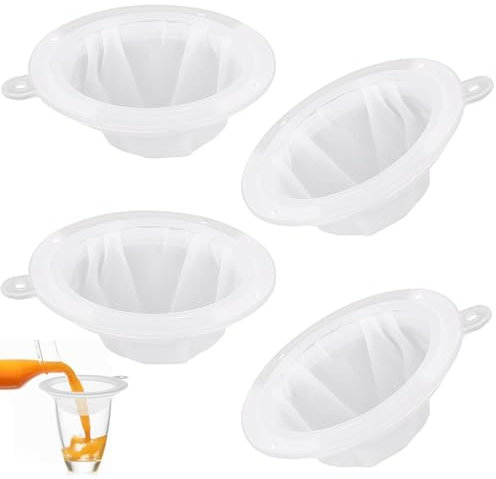 4 Pz Filtro a Setaccio,Filtri a Rete in Nylon,200/300/400/450 Mesh Filtro a Maglia Fine,Alimentare Filtro,Filtri per Liquori,Setaccio Filtro,Setaccio da Cucina per Filtrare Olio,Caffè,Vino,Succhi