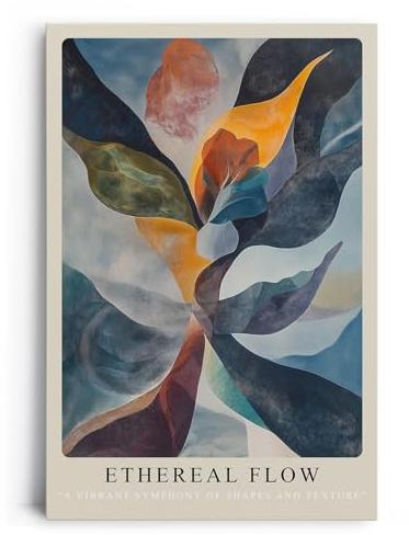 Paul Sinus Leinwandbild 60x90cm Ethereal Flow – Abstrakt, Kunst, Harmonie, Bewegung, Farben, Struktur, Eleganz, Balance, Form, Dynamik, Licht, Tiefe