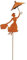 Bornhöft Gartenstecker Mary Poppins, Fliegende Dame mit Schirm Gartendeko aus Metall, Edelrost Eisen, 102 cm Höhe, Vintage Gartendekoration