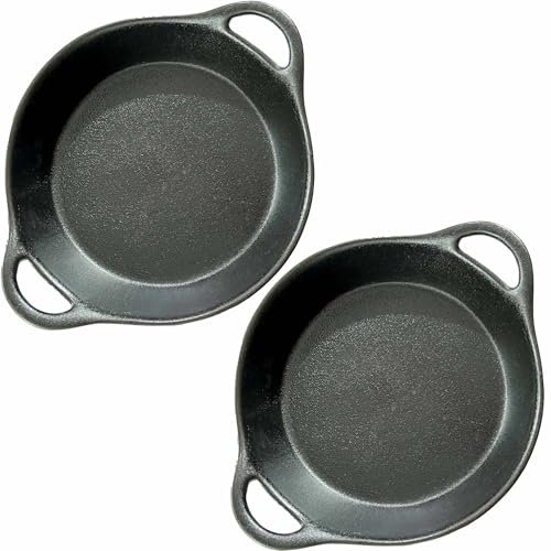 Ceramic Casserole Dish with Handles, 15oz, Black Stoneware Baking Dish, French Onion Soup Bowls, Set of 2