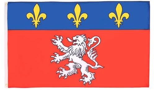 AZ FLAG Lot de 10 Drapeaux Province du Lyonnais 150x90 cm 2 Œillets | Usage intérieur et extérieur Drapeau décoratif de Lyon coutures doubles et bords renforcés avec œillets métalliques