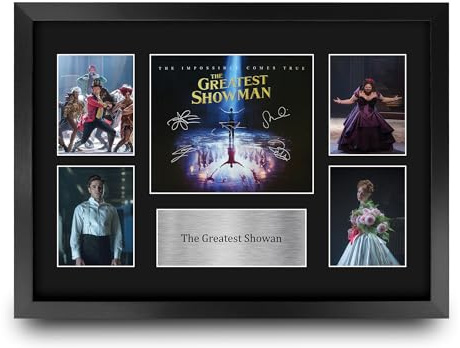 HWC Trading The Greatest Showman Geschenke Geducktes Signiertes Autogramm Präsentationsdisplay für Fans von Film Memorabilien - A3 Gerahmt