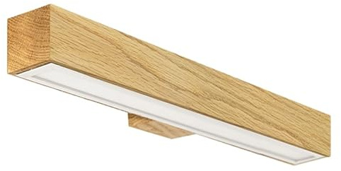 LED Wood Spiegelleuchte Bad aus Eichenholz 40 cm - Handgefertigte Wandleuchte Innen Holz - Wandlampe Badezimmer, Schlafzimmer und Flur - Spiegel Lampe Wand 18 W 1050 Lm Warmweiß Licht 3000 K