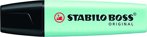 Stabilo Boss Original Highlighters - 2-5 mm Chisel Tips - Pastel Turquoise - Pack of 3