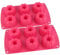 webake Mini Ring Cake Tin Silicone Savarin Cake Moulds 2 Pcs 6 Cavity 7.5 cm Fluted Tube Cake Pan for Savarin Kugelhopf Baking Tray
