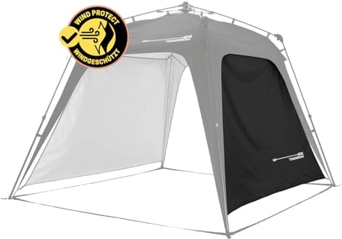 Lumaland x Where Tomorrow Pared Lateral Adicional para Gazebo de Camping - Carpa de jardín – Cenador para Patio – Ideal para Acampada/Festival – Instalación Fácil - Negro