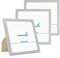 PHOTOLINI Bilderrahmen 20x20 Silber MDF-Holz, 3er Set Poster-Rahmen, bruchsicheres Acrylglas, zum Aufhängen & Aufstellen, extra Zubehör - für Fotos & Poster