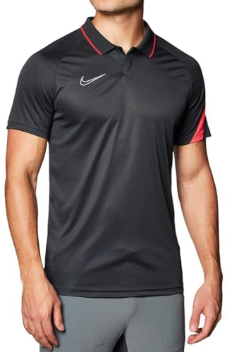 Nike Herren Dri-Fit Academy Pro Polo, Anthracite/Bright Crimson/Whit, M
