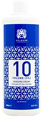 Valquer Agua Oxigenada en Crema Estabilizada 10 Volúmenes 3%, Oxidante para Coloración Capilar Permanente y Decoloración. Formulación Vegana con Ingredientes de Origen Natural. Uso Profesional. 1L.