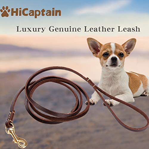 Hundeleine Fettleder kleine Hunde bis zu 8 kgs, Leder Haustierleine (1,80m x 8mm | Braun)