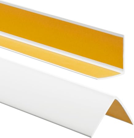 ProfiPVC Cornière PVC autoadhésive protection d'angle 50x50mm 110cm Blanc | Baguette d'angle de protection souple, profilé flexible, bordure, plinthe, revêtement plastique et rebords, pose facile