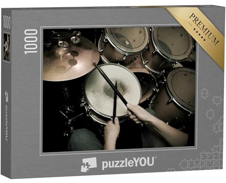 puzzleYOU: Puzzle 1000 Teile „Schlagzeuger in Aktion, Nahaufnahme“ – aus der Puzzle-Kollektion Musik, Menschen
