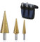Juego de 3 brocas escalonadas HSS Hex Shank, brocas escalonadas, brocas cónicas, para metal, 4-12 mm/4-20 mm/4-32 mm