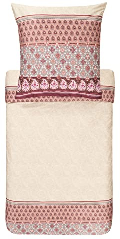 Bassetti Mako-Satin Bettwäsche-Garnitur Laglio Farbe Beige 41 Größe 155x220cm+80x80