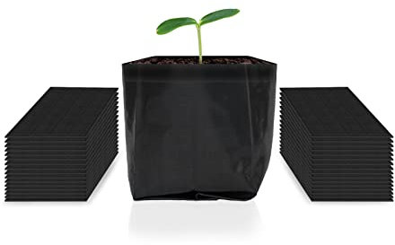 AC Infinity Bolsas de vivero de 3,7 litro, Bolsas de Cultivo de Tela no Tejida, Paquete de 50 macetas biodegradables para Comenzar Semillas, trasplante de Suelo, Suministro de jardín en el hogar