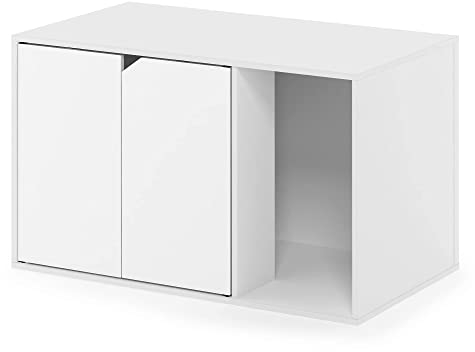 Furinno Litter Box Enclosure, Solid White, 45 (D) x 74.4 (W) x 50 (H) cm