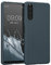 kwmobile Hülle kompatibel mit Sony Xperia 10 IV Hülle - weiches TPU Silikon Case - Cover geeignet für kabelloses Laden - Dunkler Schiefer
