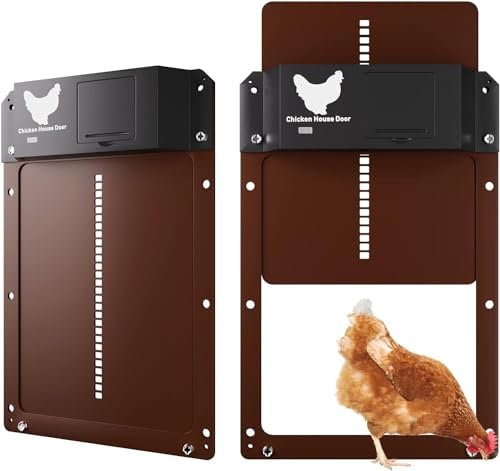 The Latest 2.0 Automatic Chicken Door, Door Opener, Chicken Coop with Light Sensor, Multi-Mode Chicken Flap, Includes Slider with Guide Rails, Safe Chicken Rearing