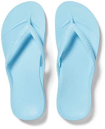 ARCHIES Arch Support Flip Flops for Men & Women – Orthotic Sandals for Plantar Fasciitis Relief – Lightweight, Cushioning, Shock-Absorbing Sandals for Walking, Foot Pain - Sky Blue (UK 7)
