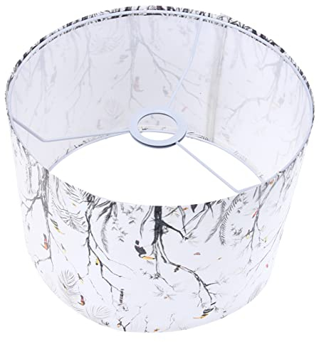 OSALADI Trommel Lampenschirm Tuschemalerei Stil Stoff Lampenschirm Dekorative Lichtschirmabdeckung für Hotel Zuhause Wohnzimmer Schlafzimmer Dekor 30Cm Schwarz