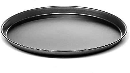 Forgast Plateau à pizza rond | Diamètre Ø 36 cm | Plaque de cuisson | Plateau rond | Plat à pizza en tôle | Fabriqué à partir d'un type spécial de Bluesteel | Pour tout type de pizza