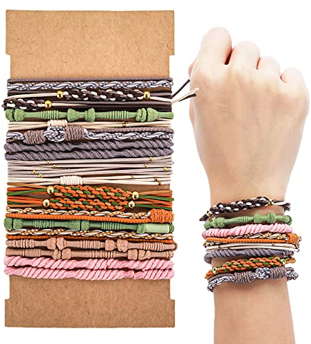 20 Stücke Haargummi Damen Spirale Boho Haarbänder Elastische Haargummis Pferdeschwanzhalter Boho Haarband Armband Niedliche Haarbänder für Dickes und Dünnes Haar Mädchen