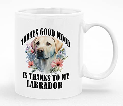 Labrador Dog Mug - 11oz Ceramic Mug with Watercolor Dog Art and Quote - Perfect for Labrador Lovers