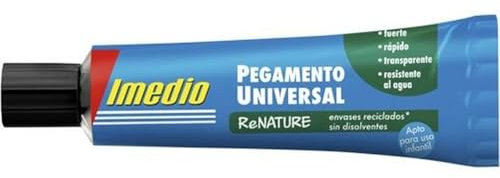 Pegamento imedio universal sin disolventes transparente banda azul 35 ml