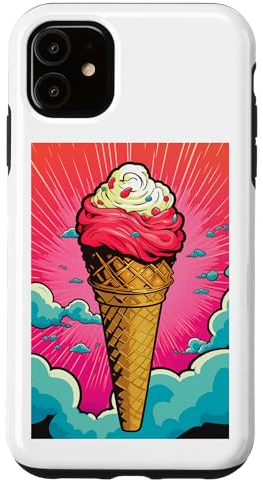 Carcasa para iPhone 11 Helado de gofrera helado helado helado arte pop art vintage retro helado helado