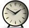 Jones Clocks® Venus desk clock | Modern round design | Black | Stylish retro look for shelf, table, mantel or bedside