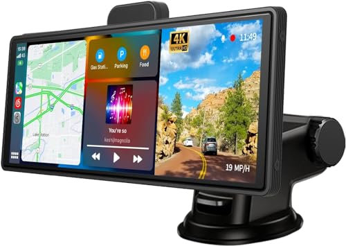 Autoradio Portatile Apple CarPlay, 10,26'' CarPlay Android Auto con Dash Cam 4K, ADAS, Telecamera Retromarcia 1080P, Navigazione GPS