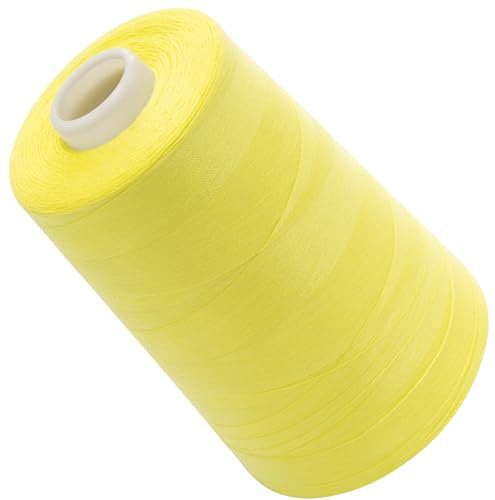 AERZETIX - C72146 - Bobina cono di filo per cucire 120 (40/2) 4000 m - in poliestere - colore giallo chiaro - sartoria merceria corda cordone cucito abbigliamento pelletteria