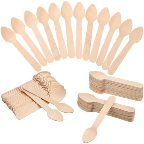 TAS-TY Wooden Disposable Tea Spoons 11cm (100)