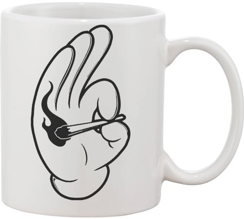 Functon+ Joint in A Hand Smoking Keramiktasse, Weiß
