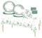 69Pcs Sage Green Party Tableware Set,Eucalyptus Leaf Plastic Table Cloth,Paper Plates,Napkins and Cups for Birthday Baby Shower Boho Wedding Engagement Baptism Sage Green Party Supplies Decorations