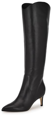 Nine West Women's Sirena Boot, Black Leather 001, 7.5