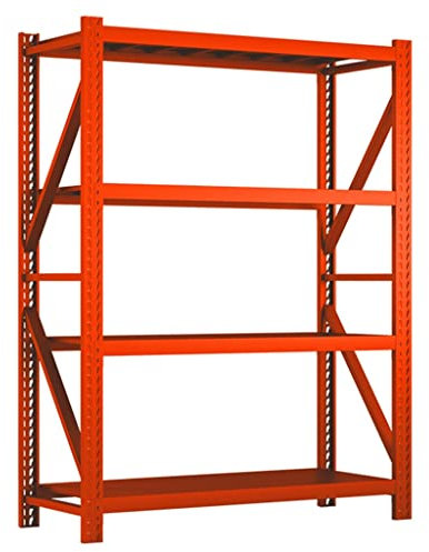 CRBUDY Robustes Lagerregal aus Stahl, 4-stufiges, verstellbares Garagenregal, Lagerregal aus Metall, Bücherregal für Zuhause/Büro/Wohnheim (A 120 x 60 x 200 cm)