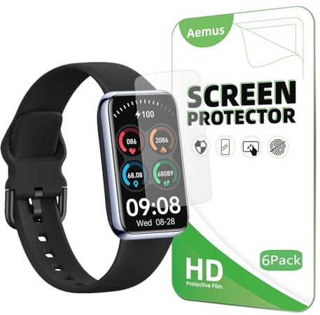 Aemus Screen Protector Compatible for MorePro Air 2 Fitness Tracker 1.57 (6 Pack) Clear TPU Soft Film, Compatible for VIPWISE D36 Health Fitness Tracker Watch