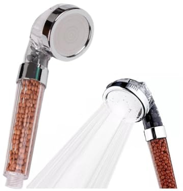 Przydasie Duschkopf mit Turmalin-Ionisationsfilter – Handbrause 23x7,5 cm – wassersparend bis 35% – Chlorfilter mit Germanium – robustes ABS – elegantes schwarzes Design