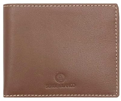 Serge Blanco - Portefeuille en Cuir Homme Marfa - Cognac - 12,3 x 9,6 x 1 cm - Marron
