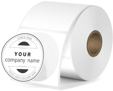 FINDAT Weiß Thermo-Etiketten rund 30 mm für M110/M220 Etikettendrucker Wasserdichtes Vinyl Bedruckbar Selbstklebend Aufkleber 300 Stück