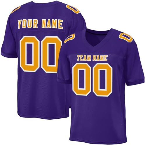 Personalisiert American Football Trikot Custom Football Jersey Men Women Youth Herren Personalized Sporthemden Stitched/Printed Team Name & Number Sports Uniform Schwarz