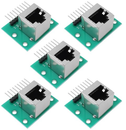 The Lord of the Tools 5pcs Placa de Conexión de Conector RJ45 de Adaptador de Puerto de Red de 8 Pines Placa de Prueba para Sistema de Red Doméstico U Oficina Enchufe Vertical