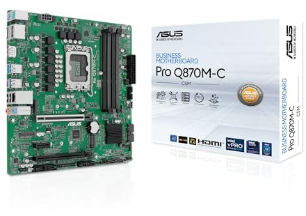 ASUS Pro Q870M-C-CSM Micro-ATX mATX Q870 - Placa base empresarial con procesadores Intel® Core™ Ultra (serie 2) e Intel® vPro y seguridad mejorada, fiabilidad y manejabilidad