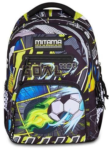 Mitama MANGABALL New Plus Rucksack, Schwarz, Grundschulrucksack, 30 l, sehr geräumig, ergonomisch, robust, für Kinder